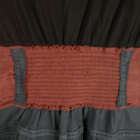 Free People Midi Skater Dress Sleeveless Lace Eyelet Detail Smocked Back Small - Picture 8 of 10